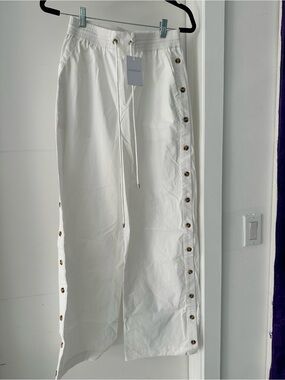 Zimmermann White Side-Snap Track Pants